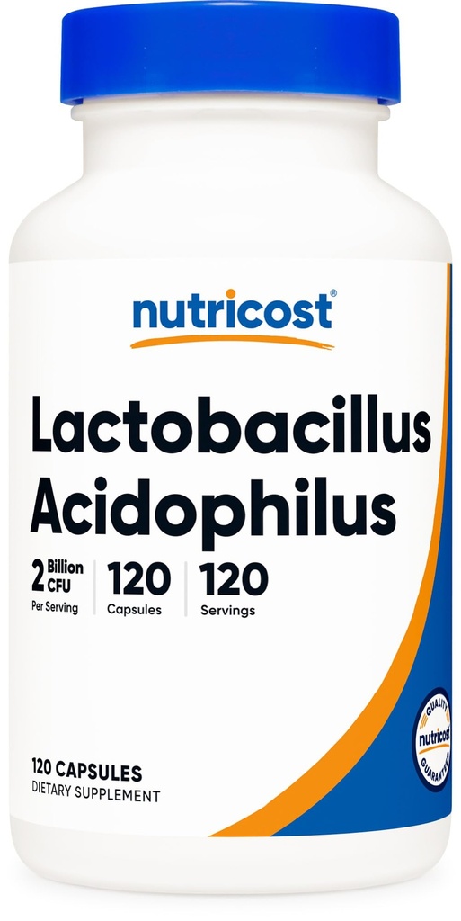 Nutricost Lactobacillus Acidophilus 2 bilhões de UFC por serviço (120 cápsulas)