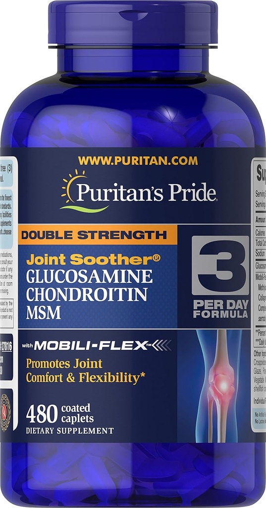 Pride de puritano Glucosamina, Chondroitin & HSH Cápsulas, 3 por dia Fórmula