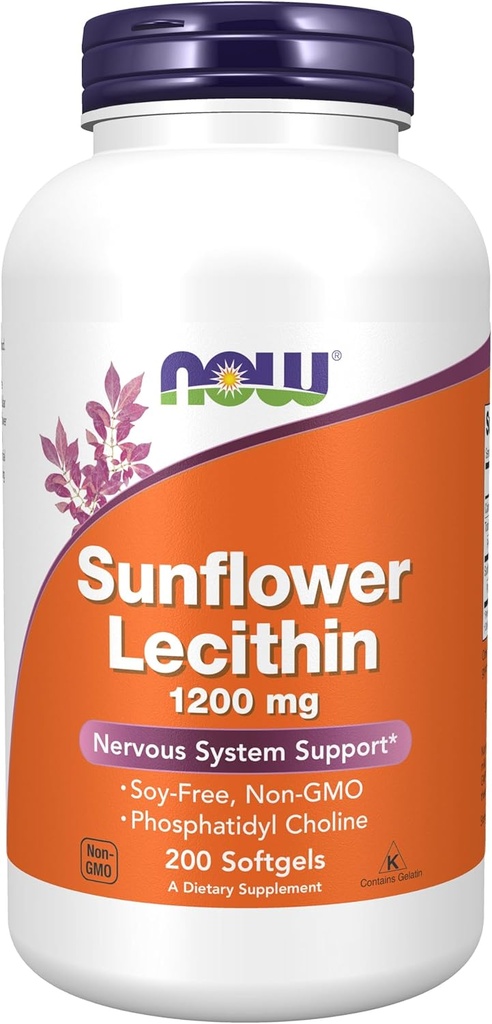 Agora Alimentos girassol Lecitina - Phosphatidyl Choline - 1.200 MG (200 Softgels)