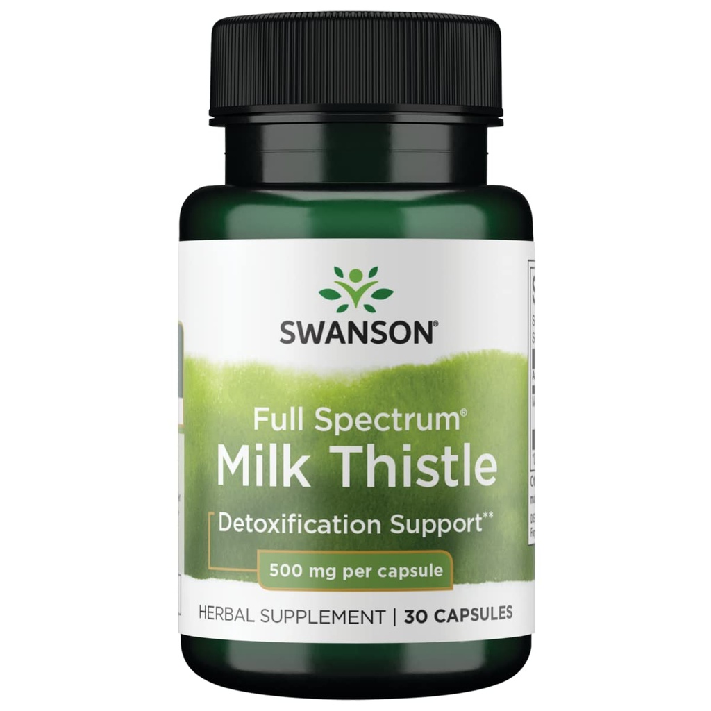 Swanson Espectro Completo Cardo de Leite 500 Milligrams 30 Cápsulas