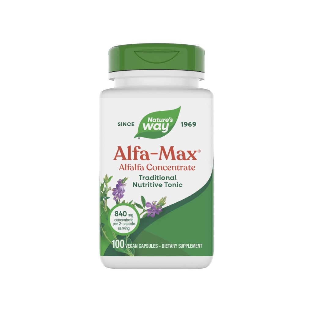 Caminho da natureza Alfa-Max - Alfalfa Suplemento - Alfalfa Folha, Stem & Flor - Gluten Grátis & Vegan - 100 Cápsulas