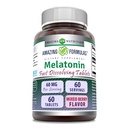 Fórmulas surpreendentes Suplemento de dissolução rápida de melatonina 60 Mg por serviço .Flavor misto de berry .60 Comprimidos . Não-GMO .