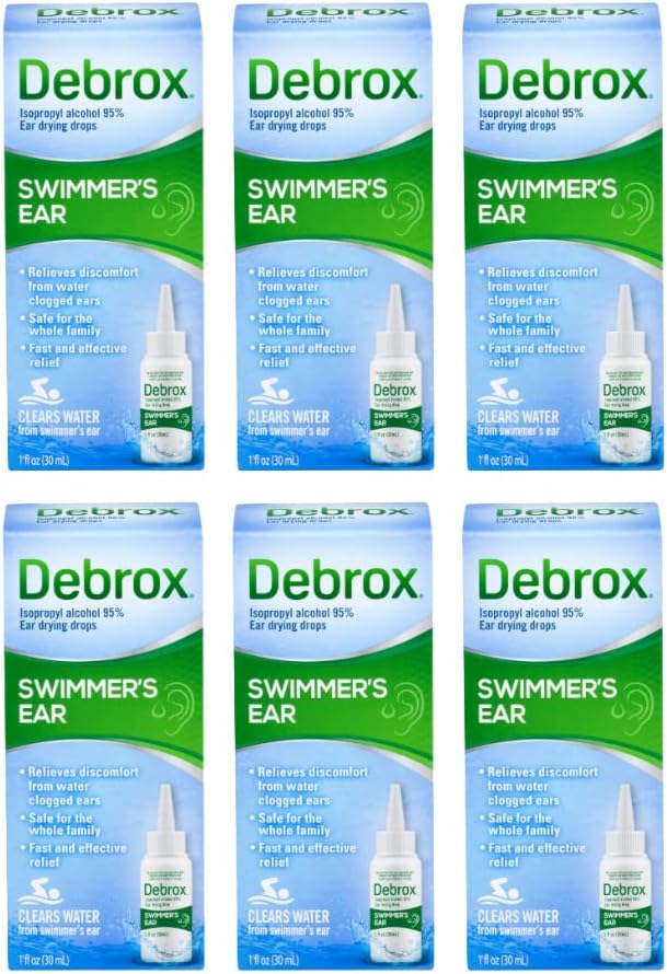 Debrox Swimmer's Ear Drying Drops para Adultos e Crianças, 1 Fl oz. (Pacote de 6)