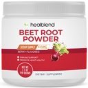 Beterraba orgânica healblend Raiz em pó - beterrabas de óxido nítrico, suporte de pressão sanguínea saudável, circulação de sangue Superfood Blueberry Flavored - 30 Servings