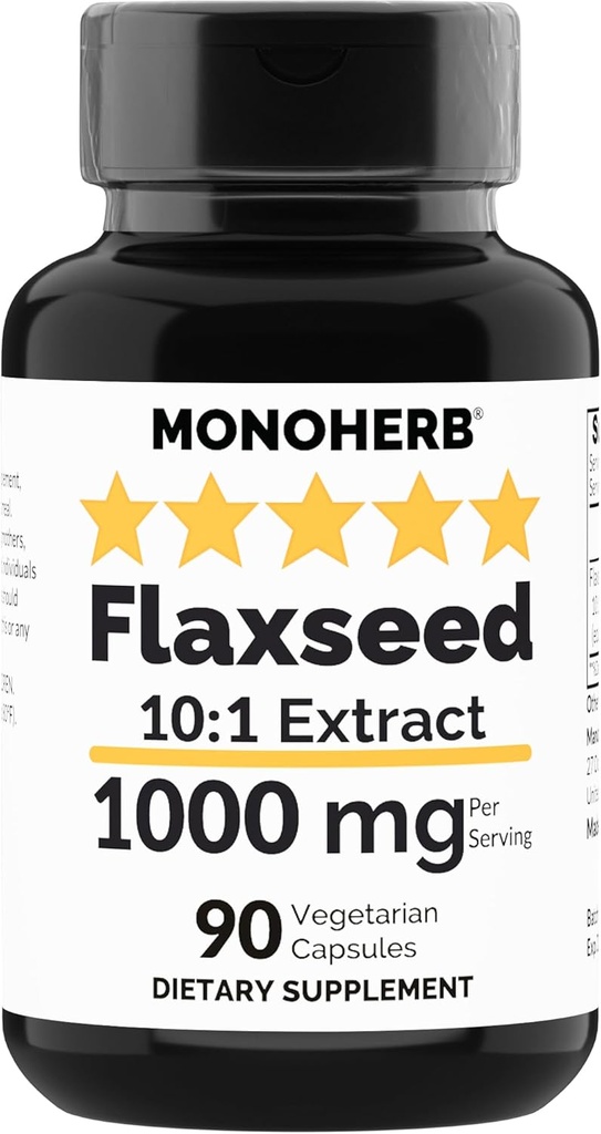 MONOHERB Flaxseed Extract 1000 mg - 90 Cápsulas Vegetarianas