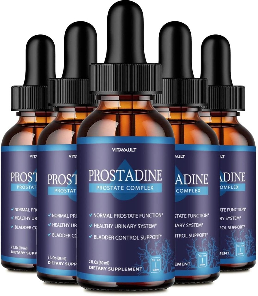 Prostadine, Potent Prostate Suporte Drops Líquidos, Prostadine de alta classificação para bem-estar geral da próstata, Formulário Dropper fácil de usar (5 Pack)