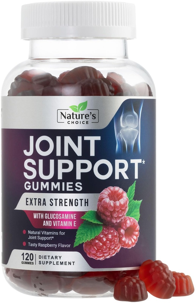 Gummies de suporte conjunto de força extra Suplemento Gummy de glucosamina com vitamina E - Cartilagem natural e saúde comum e suporte de flexibilidade, melhor suporte mastigação de glucosamina para homens e mulheres - 120 chicletes