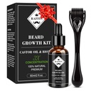 RAFFIN Beard Growth Kit, Upgraded Beard Growth Oil (2Oz) W/Maximum Thickening Biotin & Castor Oil for Spot/Patchy Beard, Achieve Fuller, Thicker & Healthier Beards, presentes para ele namorado marido pai
