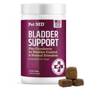 Pet MD Bladder Support Plus Cranberry para cães - Suporte Controle de bexiga e trato urinário Saúde - Ajuda a aliviar cão ITU & Incontinência - Yam selvagem Raiz & Cranberry Bladder Mordidas para cães - 60 ct
