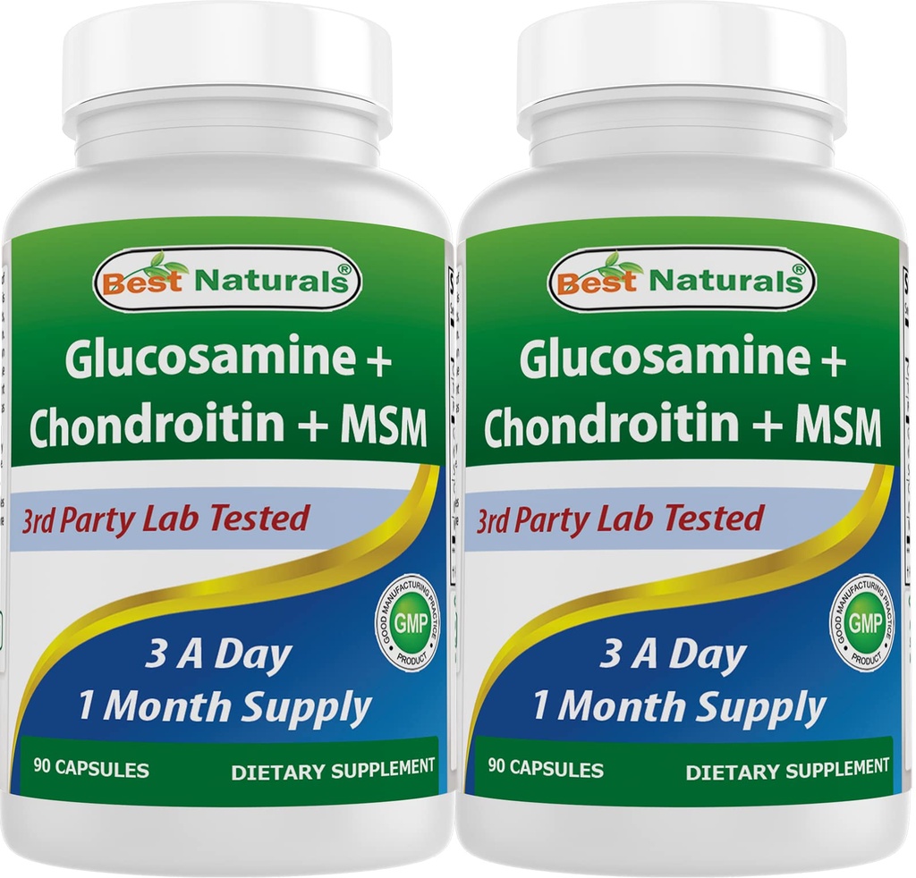 Best Naturals, Glucosamina Condroitin HSH Supplements, 2600 mg por serviço, 90 Cápsulas (90 Count of 2))
