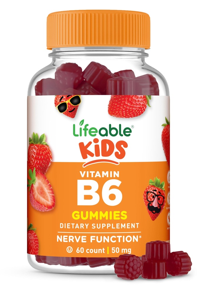 Vitamina B6 Vitamina vitalizável para crianças Glúten não-GMO Gluten livre para o suporte da função do nervos