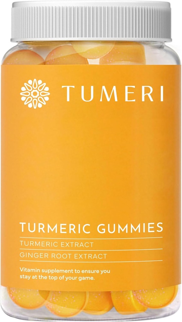 TUMERI Gummies açafrão e gengibre – Curcumin Curcumin suplemento de apoio conjunto - 60 Contagem Natural frutas tropicais saboreado Vegan Gummies