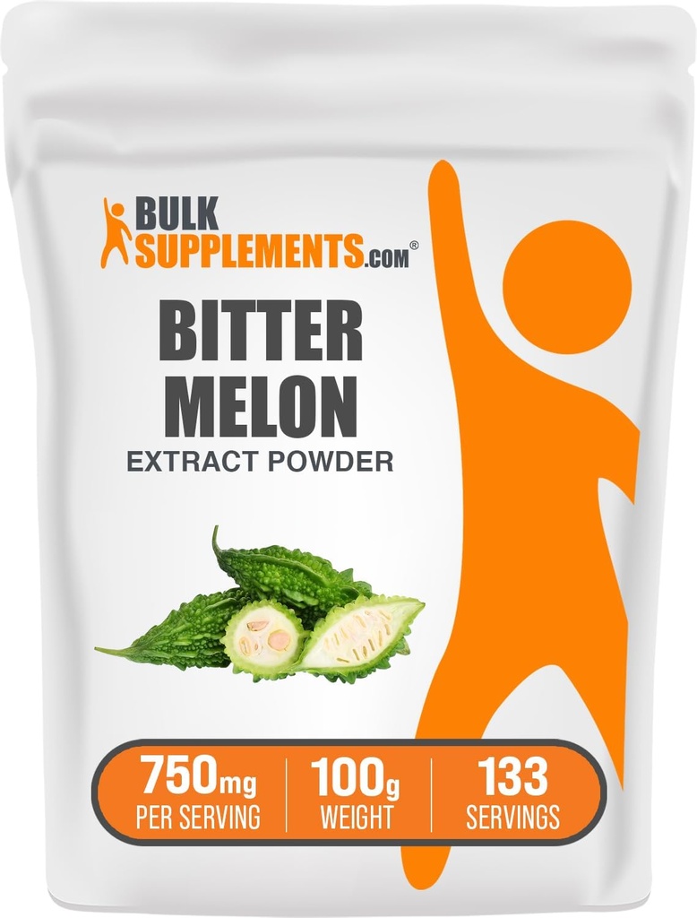 BulkSuplements.com Extrato de melão amargo em pó - Suplemento de melão amargo, Extrato de gota amarga - Suplemento de ervas, sem glúten, 750mg por serviço, 100g (3,5 oz) (Pacote de 1)
