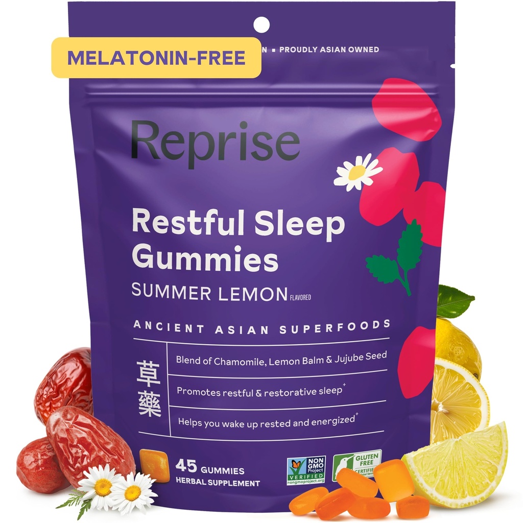 Melatonina Free Natural Sleep Aid Gummies for Adults □ NO Melatonin □ Herbal Jujube & Camomila, Lemon Balm - Suplemento de sono profundo & Relaxação para zzz, 45 Vegan Gummies (45 Gummies (1 pacote)