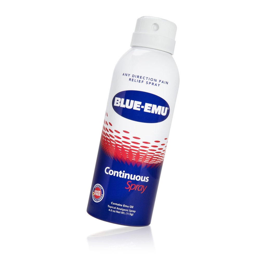 Blue-Emu contínuo Pulverizador de alívio da dor para rápida ação conjunta e alívio muscular, 4 Oz, 1 embalagem