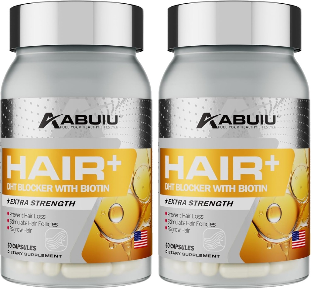 Biotina para o crescimento do cabelo Homens - Biotina Suplemento 5000 mcg, com Vitamina C E B12 B6 A Apoio Strong Nails Skincare Hair Health - EUA Made - 120 Cápsulas / 2 Embalagens