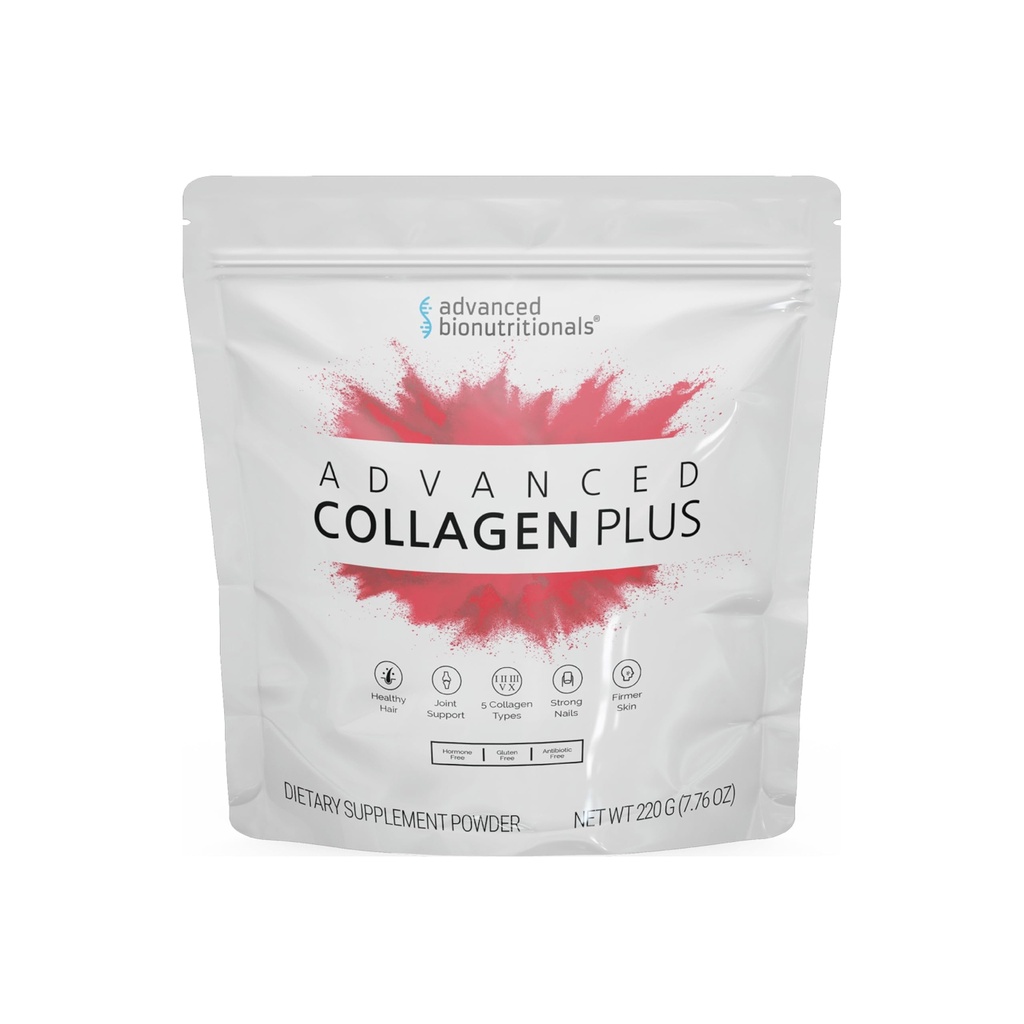 Pó de Colágeno Avançado Plus – 5 Tipos de Colágeno (I, II, III, V, X) com Biotina & Sulfato de Condroitina – Suporta Pele, Cabelo, Articulações e Unhas – Fórmula sem sabor, Easy-Mix
