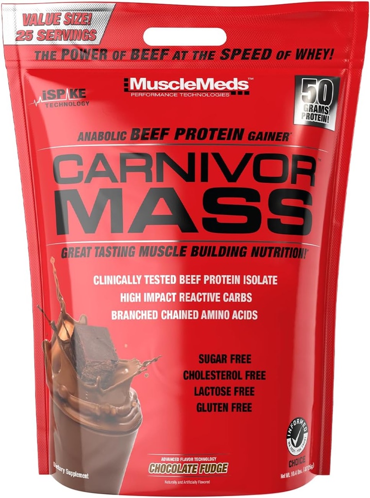 Chocolate Fudge Carnivor massa 10lb por MuscleMeds