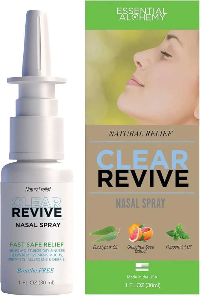 Pulverização nasal, alívio da alergia, alívio rápido da irritação nasal e sinusal, remoção da secura e muco, fórmula de dependência não-drowsy e zero (Adult, 1pk)