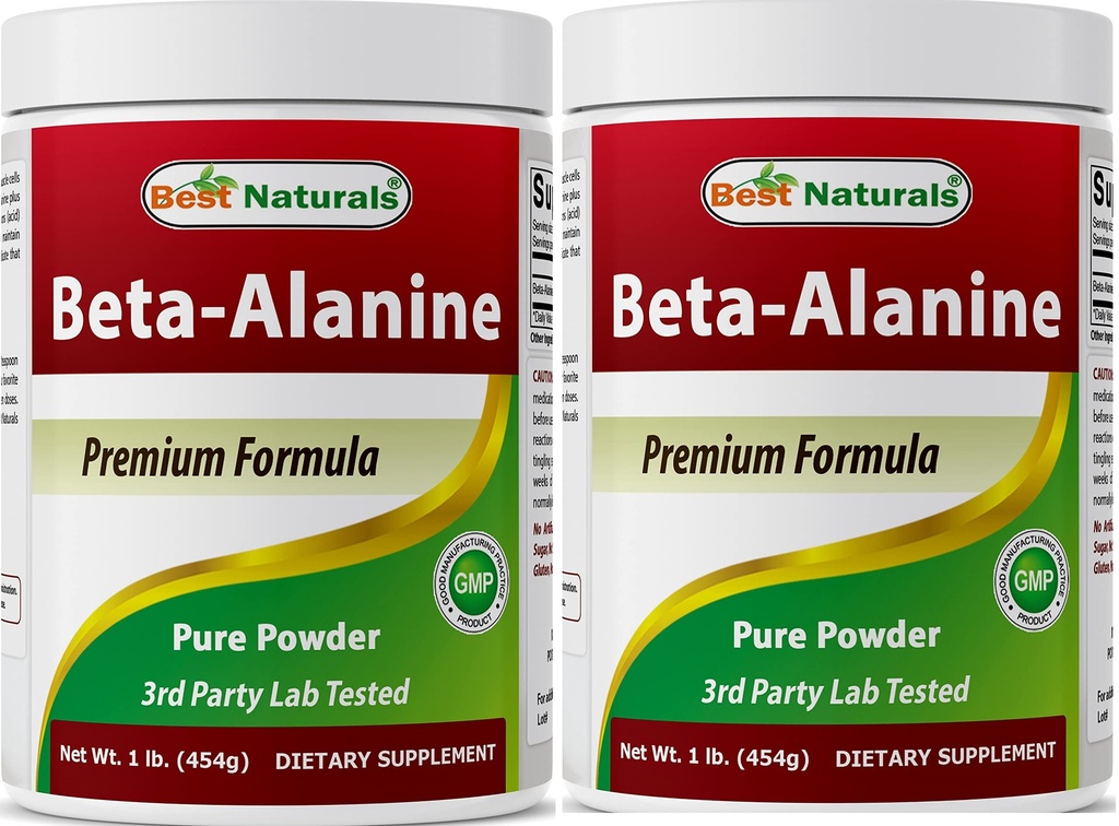 Melhor Natural Beta Alanine Pure Powder 1 Libra (1 LB (Pacote de 2))