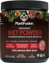 Plantafusion Organic Beet Root Powder - Superfood Beterraba Suplemento para apoiar fluxo de sangue e circulação - Fermented Whole Food Nutrition - Não-GMO, Vegan, Gluten-Free, 6.34 oz 30 Servings
