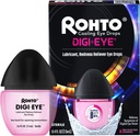 Rohto Digi-Eye Digital Eye Strain Eye Drops, Resfriamento Eye Strain Alívio de Deformação Digital de Olhos Sintomas, Long-Lasting, Alívio Olho Relaxante, Colírios para Vermelho, Olhos Cansados 0,4 fl oz garrafa (Pacote de 2)