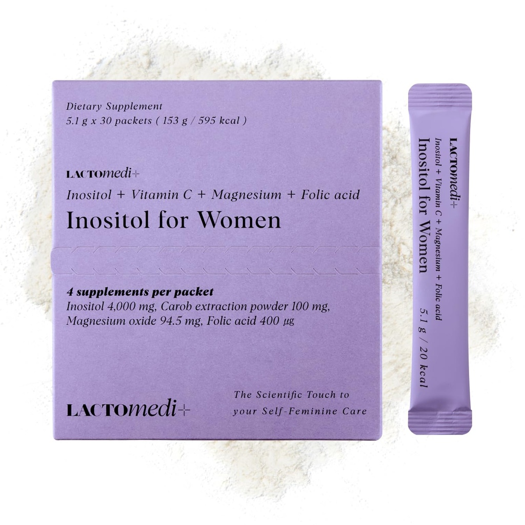 LACTOMEDI Inositol Supplement for Women Myo-Inositol 4000mg + D-Chiro-Inositol 100mg □ Equilibrado 40:1 Razão □ Ciclo Menstrual & Suporte de Bem-Estar