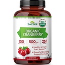 Zazzee USDA Organic Cranberry 25:1 Extract, 500 mg por cápsula, 100 Cápsulas Vegan, Mais de 3 Mês de Fornecimento, Standardizado, Concentrado 25X Extract, 100% vegetariano, Certified Organic, Não-GMO All-Natural