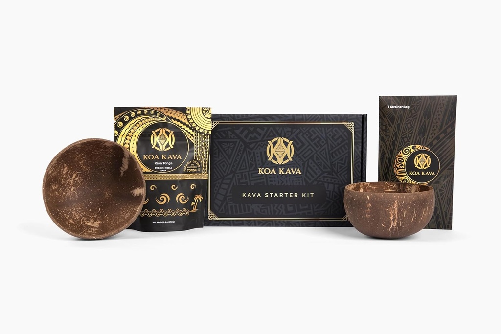 Koa Kava Tea Starter Kit - Tudo que você precisa para começar a fazer Kava Root e sentir verdadeiro Kava Kava Relaxação