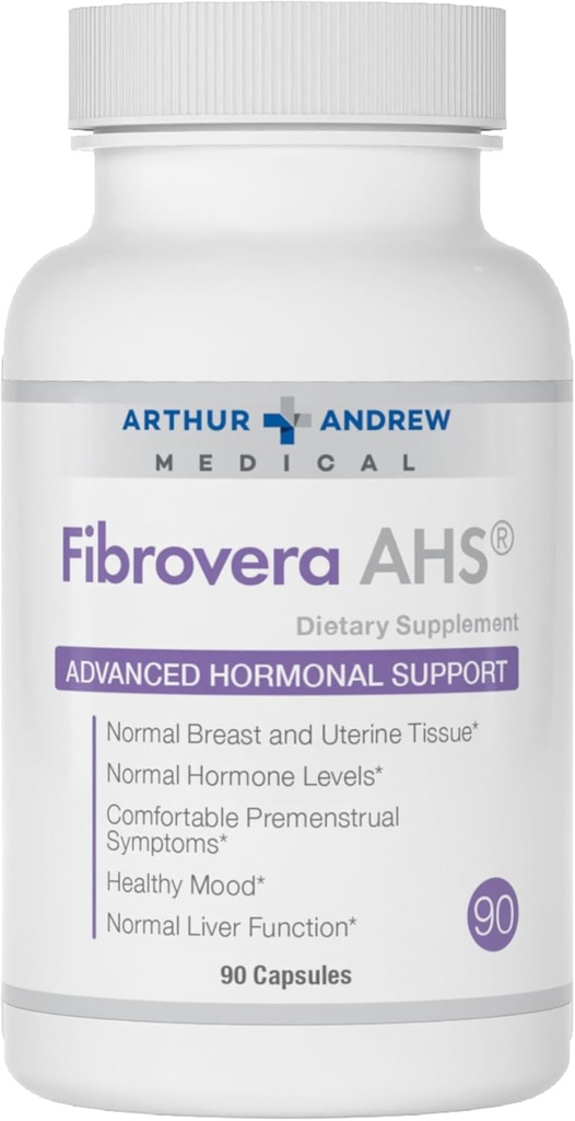 Arthur Andrew Medical, Fibrovera, Enzima Feminina e Mistura Botânica para Equilíbrio Hormônio, 90 Cápsulas