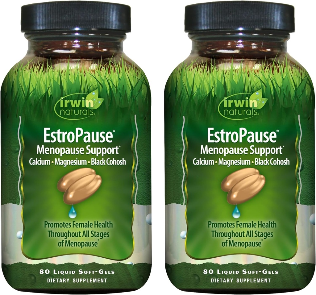 Irwin Naturals EstroPause Menopause & Women’s Health Support – 80 Géis Líquidos – Gentil Equilíbrio Hormonal Fórmula - 2 Pack