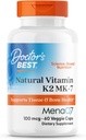 Doctor's Best Natural Vitamina K2 MK7 Suplemento para homens e mulheres - Apoio à saúde óssea, 100 mcg Vitamina K-2 MK-7 Cápsulas com MenaQ7, Suporte de cálcio, Não OGM, Vegan - 60 Veg Caps