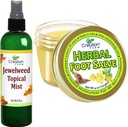 Jewelweed Topical Mist 8 Oz e Herbal Foot Salve 4 Oz - Soluções para o Itch para torná-lo mais fácil de desfrutar do dia a dia