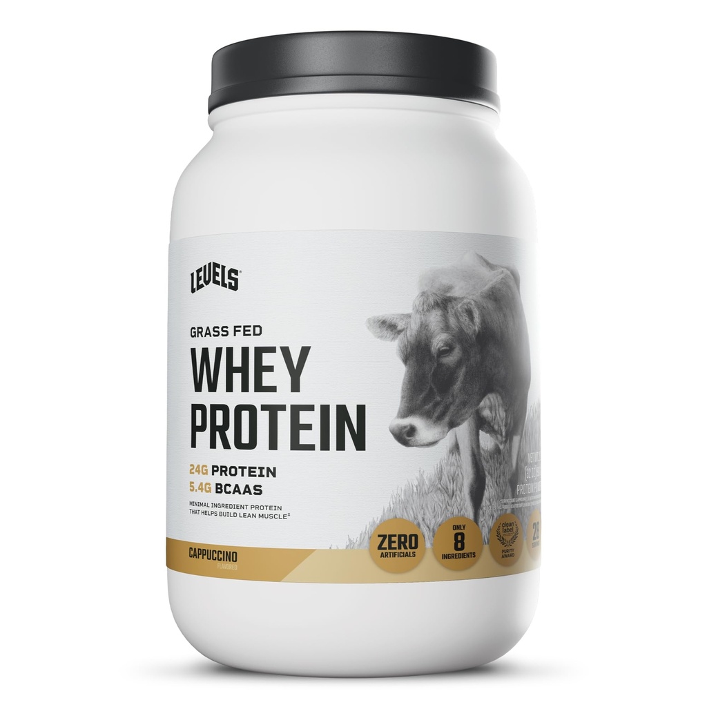 Níveis Whey Feed Whey Protein Powder, Sem artificiais, 24G de proteína, Cappuccino, 2LB
