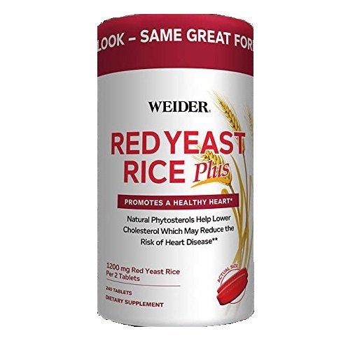 Weider Red Yeast Rice Plus com Phytosterols 1200 mg por 2 Comprimidos - 240 Comprimidos