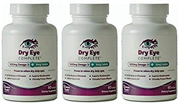 Olho seco completo, formulado para olhos secos. Ultimate Vision Health Ingredients: Omega-3, Omega-7, Lutein, Vitamina D3 (3 Mês de fornecimento)