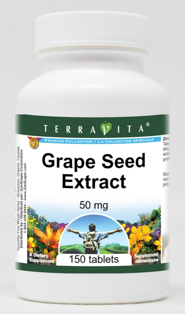 Extracto de sementes de uva - 50 mg (150 comprimidos, ZIN: 406583) - 2 embalagem
