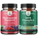 Pacote de Suplemento de Menopausa Total - Alívio de Flashes Quentes - Dong Quai Vitex Caste Berry e Cohosh Preto e DIM Puro com Bioperina - Complexo de Testosterona de Diindolilmetano com Florets de Brócolis