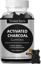Ativado chicletes de carvão de açúcar, 400mg Suplementos de carvão de coco, Mais rápido para limpar, Detox, Alívio de gás, Gut & Saúde Oral para adultos e crianças, Glúten livre, Não OGM, Vegan, Pectin, 60