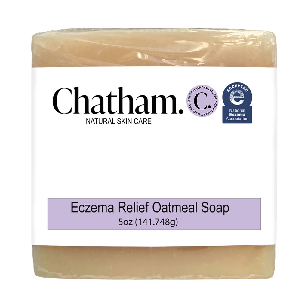 Chatham Natural Skin Care Eczema Alívio Aveia Sabão, Banho de aveia calmante, tratamento para eczema rosácea, psoríase