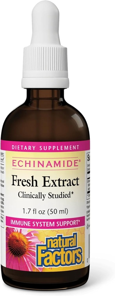 Factores Naturais - Echinamida Echinacea Fresh Herb Extract, Suporte do Sistema Imune, 30 Servings (1,7 onças)