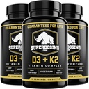 Melhor valor, força máxima 10.000 iu Vitamina D3 e 1500 mcg Suplementos de vitamina K2 3 Pacote de garrafas. D3K2 Vitaminas e Suplementos para a Saúde. Cápsulas D3-K2 MK4, melhor vitamina K2D3 para sistema imunológico