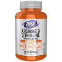 NOW Sports Nutrition, Arginina & Citrulina 500 mg/ 250 mg, Aminoácidos, 120 Veg Cápsulas