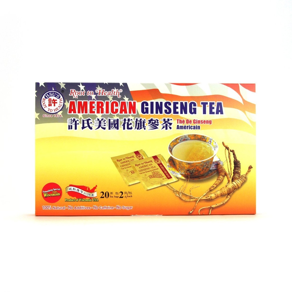 Hsus SKU 1034 chá de Ginseng americano, caixa de 20ct
