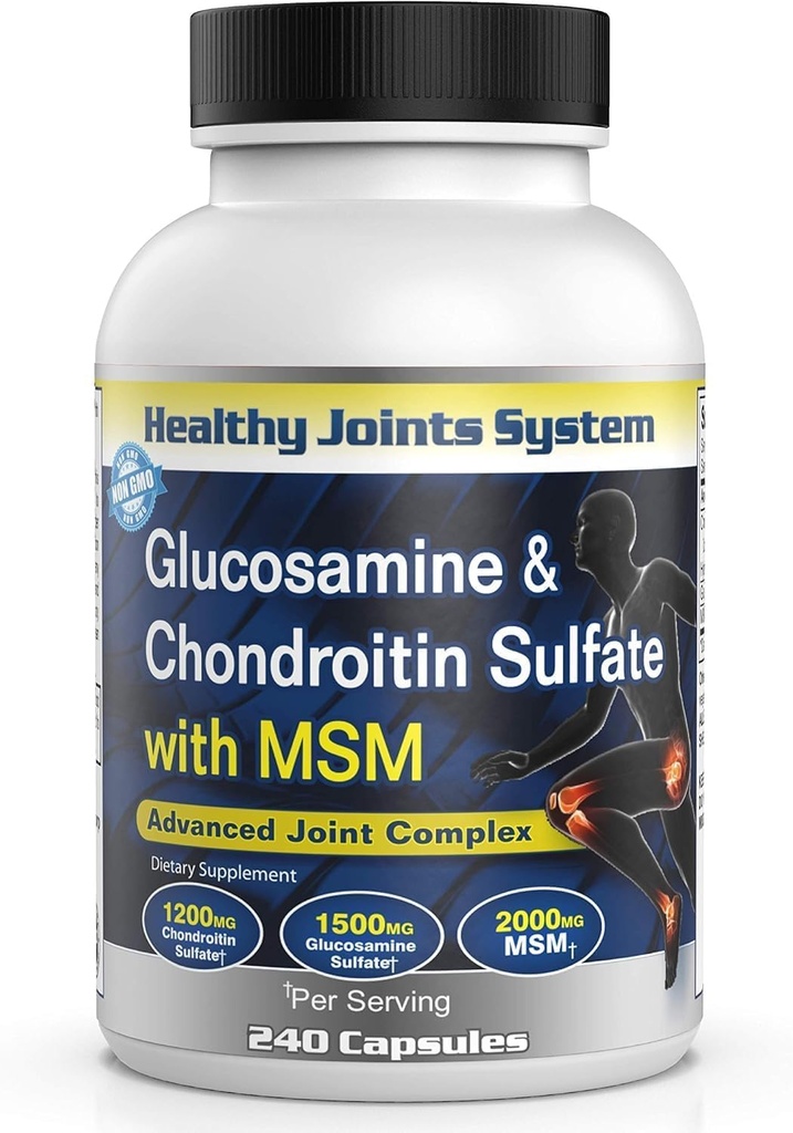 Fórmula de suporte de mobilidade avançada e flexibilidade com Glucosamina, Condroitina e HSH – 240 Cápsulas para Estilos de Vida Activos e Bem-Estar Diário