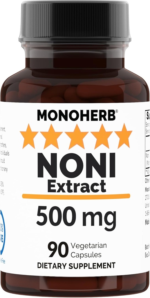 NONI Extract 500 mg - 90 Veg Cápsulas - Morinda Citrifolia - 90 Servimentos