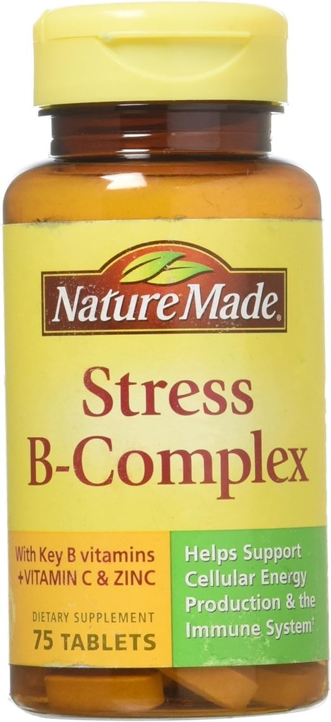 Nature Made Stress B Complexo com Zinco Tamanho 75ct (Pacote de 2) 150 ct Total