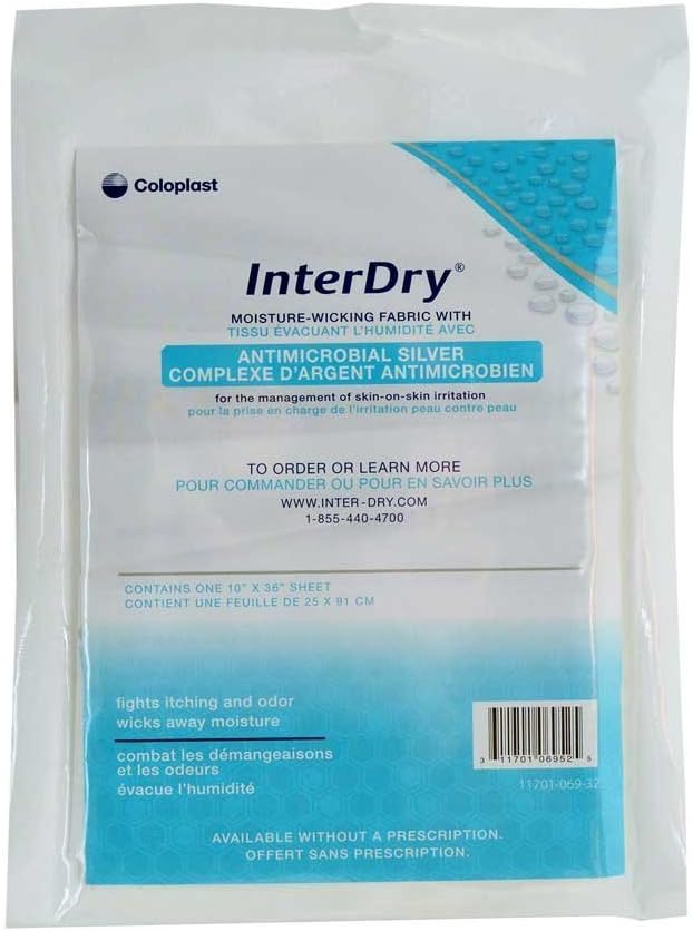 Tecido InterDry Coloplast DSS com Complexo de Prata Antimicrobiana 10" x 36" (1Cada)