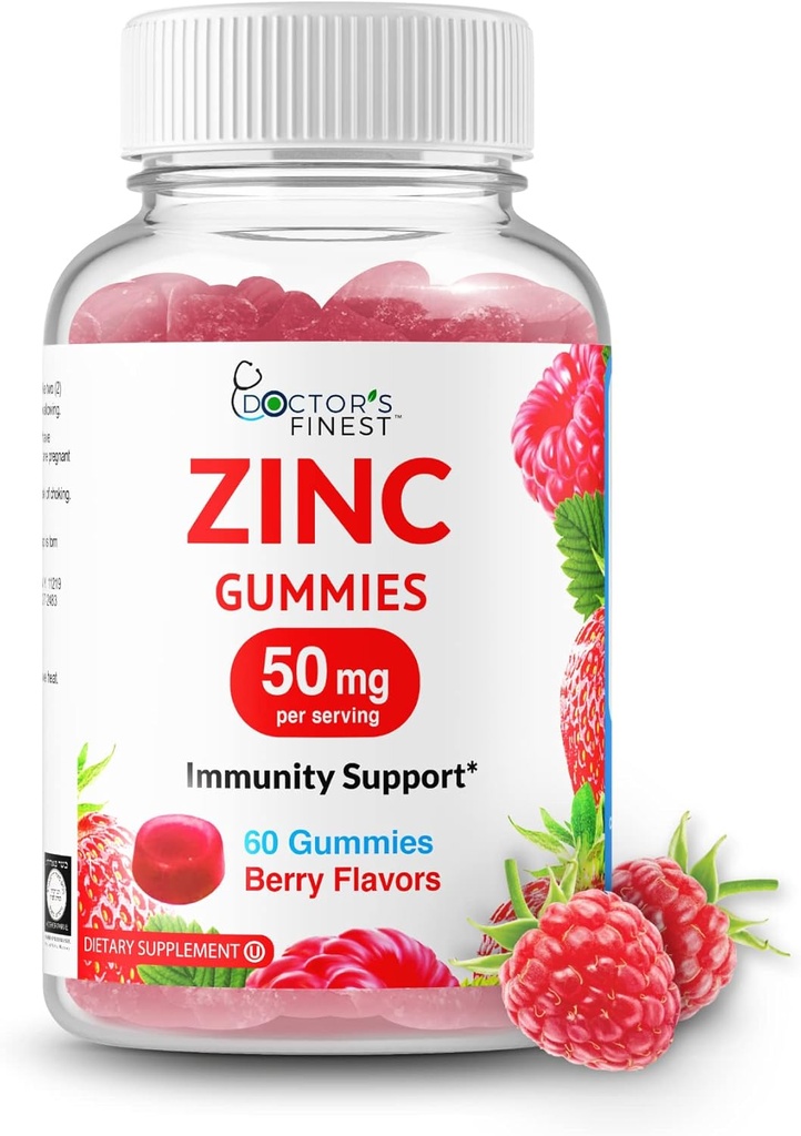 Zinco 50mg Gummies – Vegetarian, GMO Free & Gluten Free Vitamina – Grande sabor de cerveja sabor Pectina Chews – Suplemento dietético adulto – 60 contagem [30 doses]