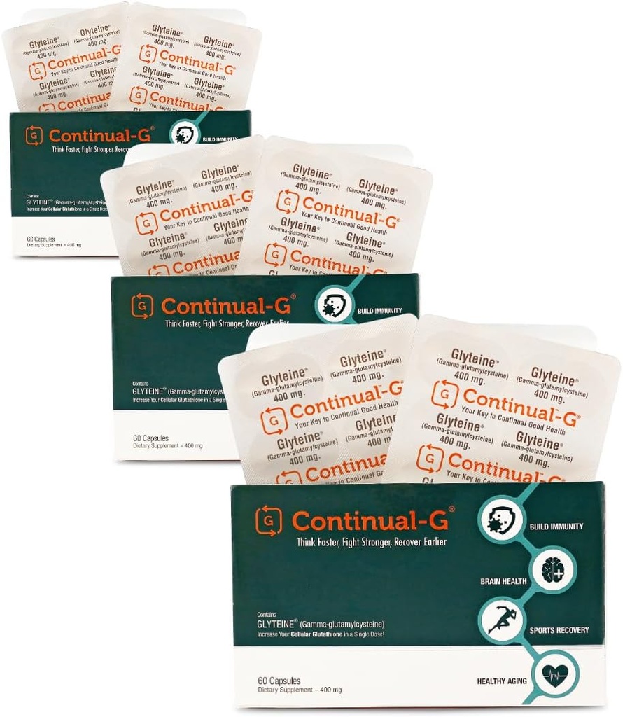 CONTINUAL - G Glyteine 400 mg Cápsulas - Suplemento de Glutationa de Melhoramento Cellular